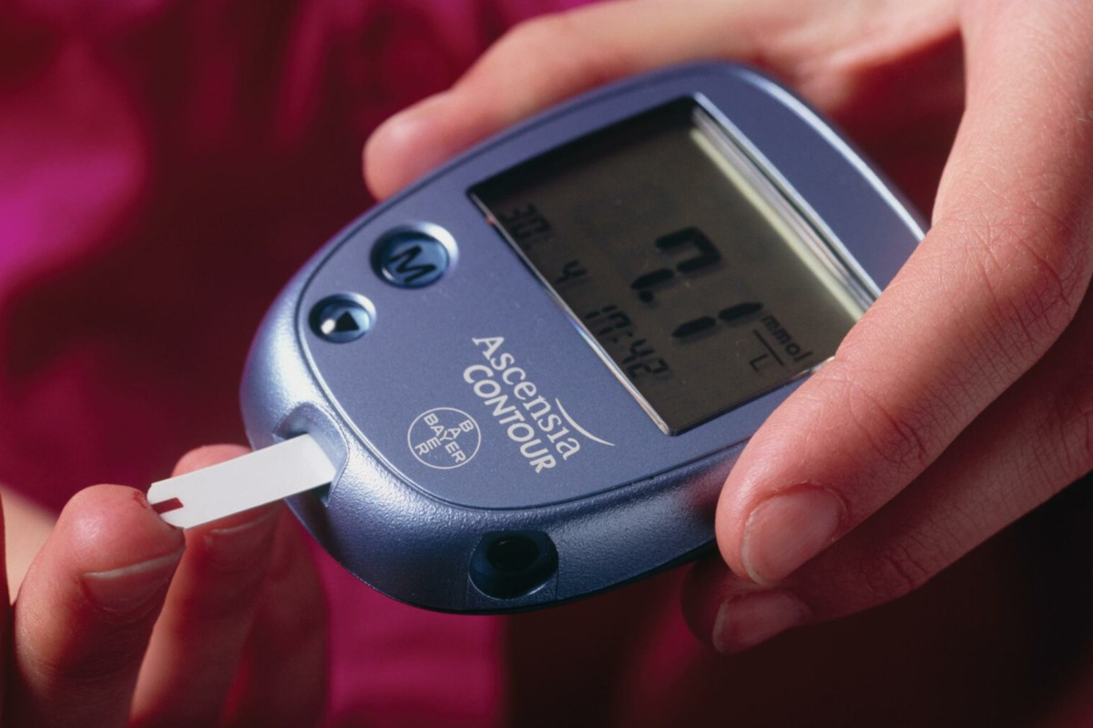 A person checking their blood sugar with a finger prick