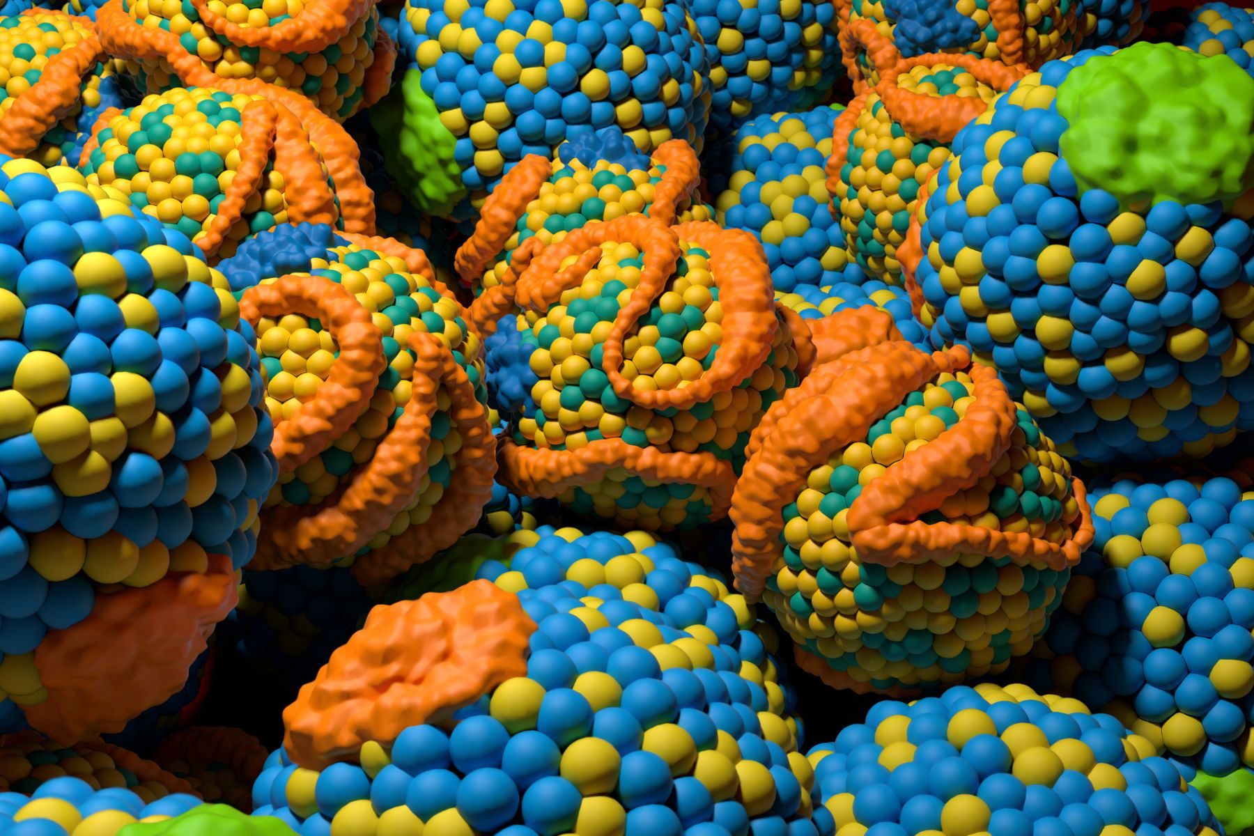 A computer generated illustration of a low-density lipoprotein (LDL) and a high-density lipoprotein (HDL) cholesterol