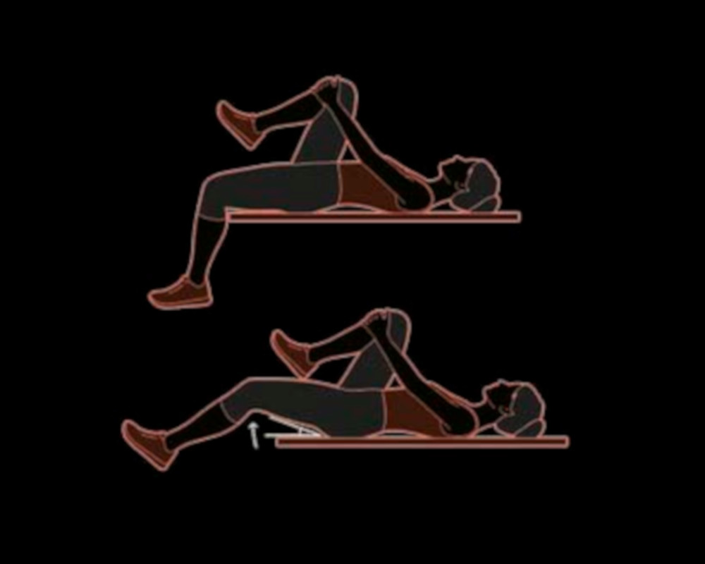 Illustration of the Thomas test stretching exercise