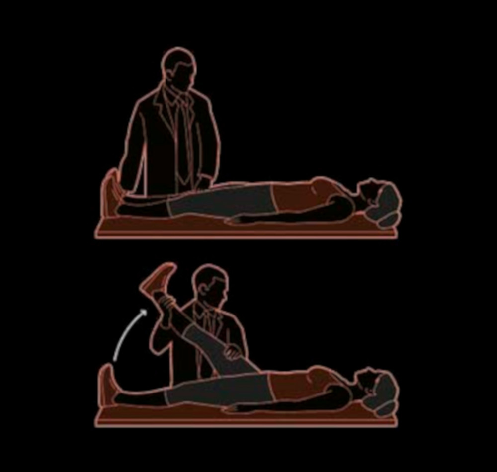 Illustration of the leg raise stretching exercise