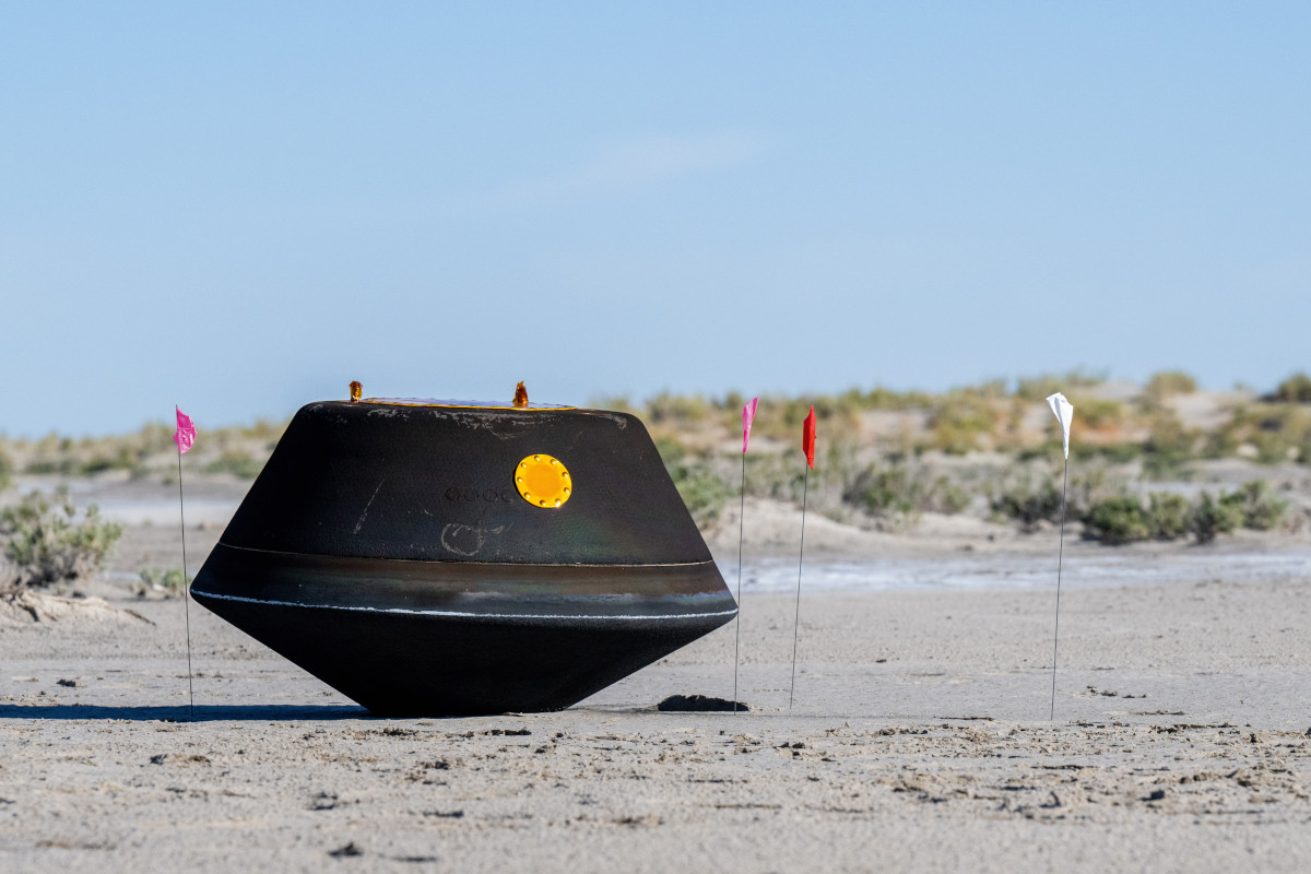 The OSIRIS-REx capsule after it landed back on Earth