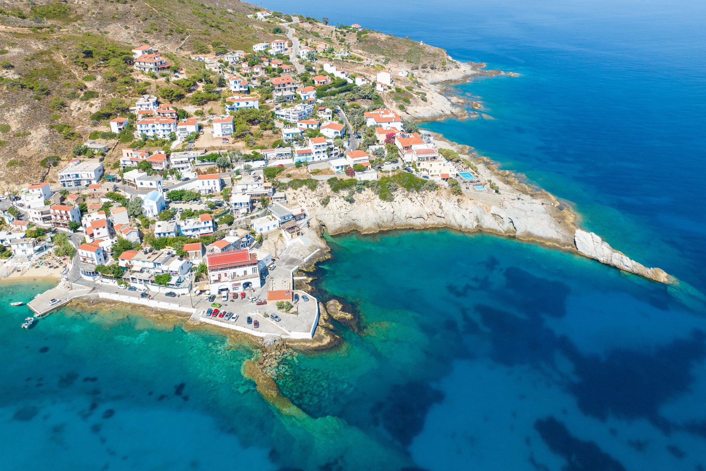 The greek island of Ikaria, seen from above.