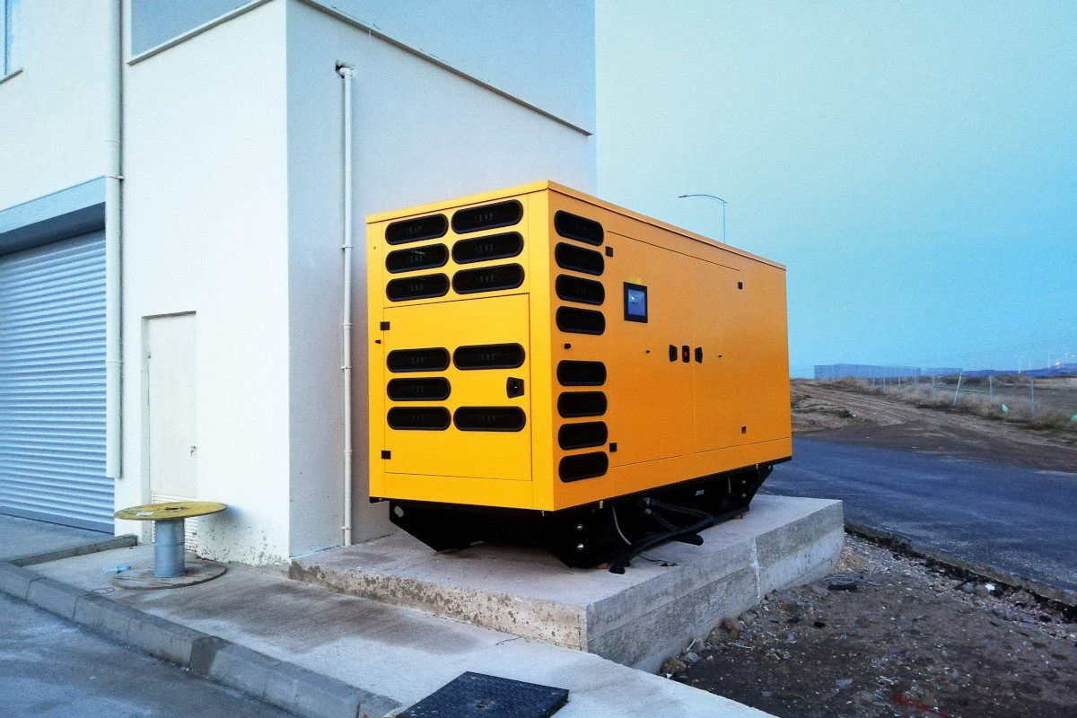 A diesel-powered electricity generator