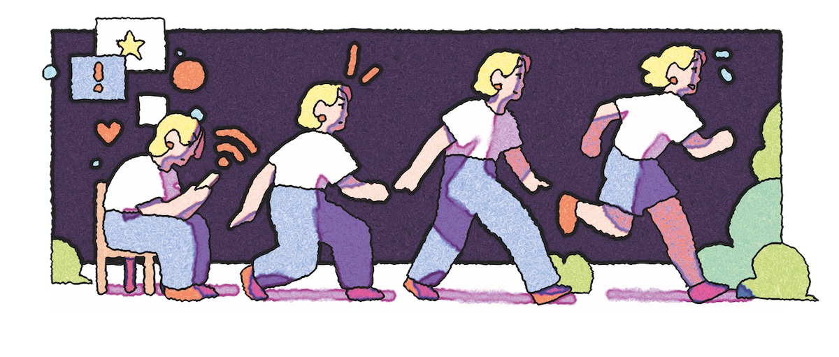 Illustration of woman forming healthier habits