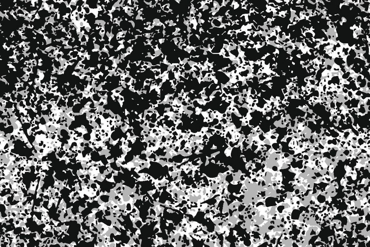 Black and white noise static pattern with random scattered dots and rough grain