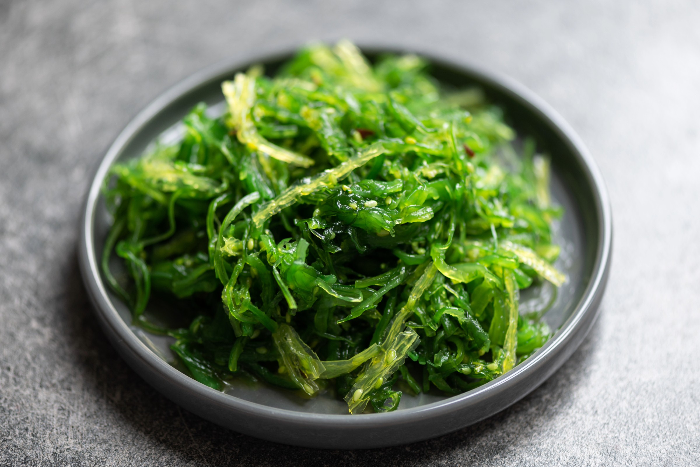 Seaweed on a plate.