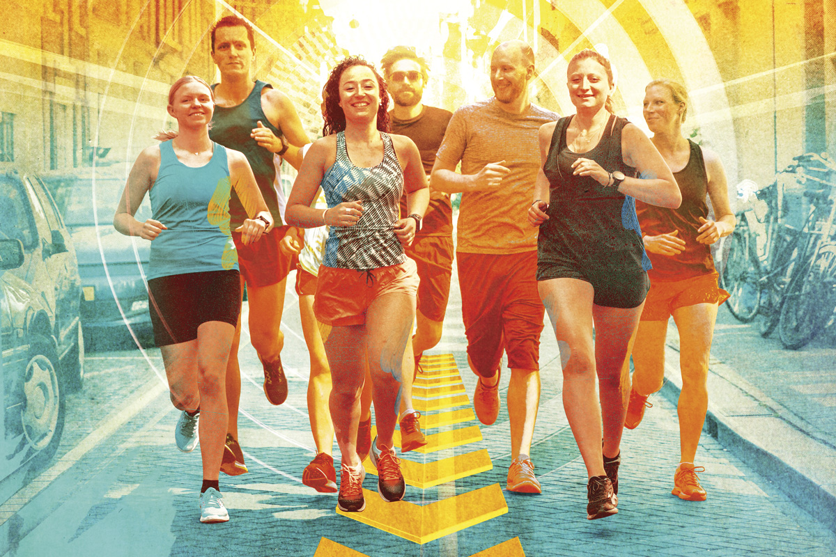 Group of urban runners Group of urban runners