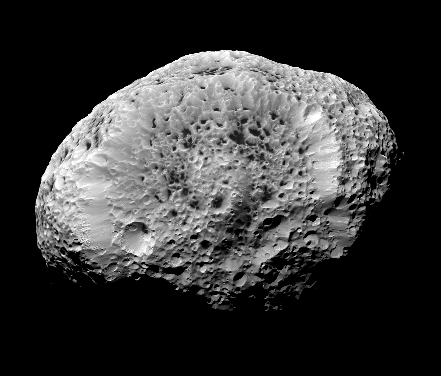 A moon covered in craters