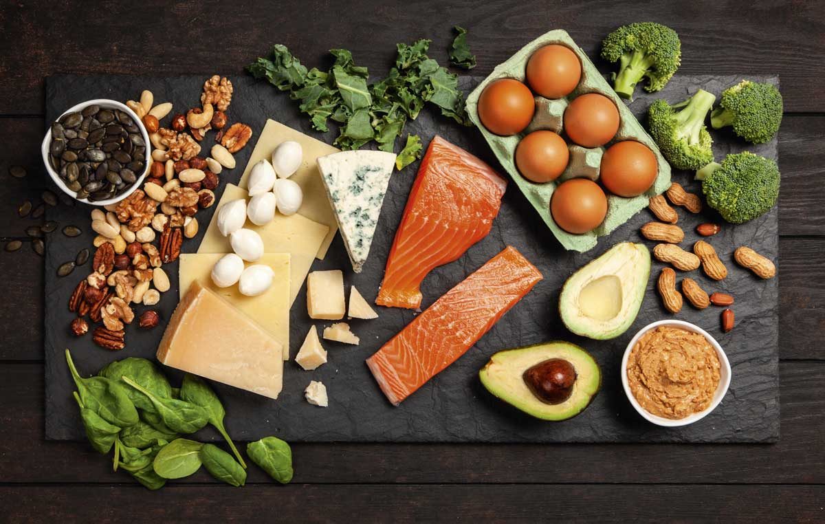 Selection of high protein foods