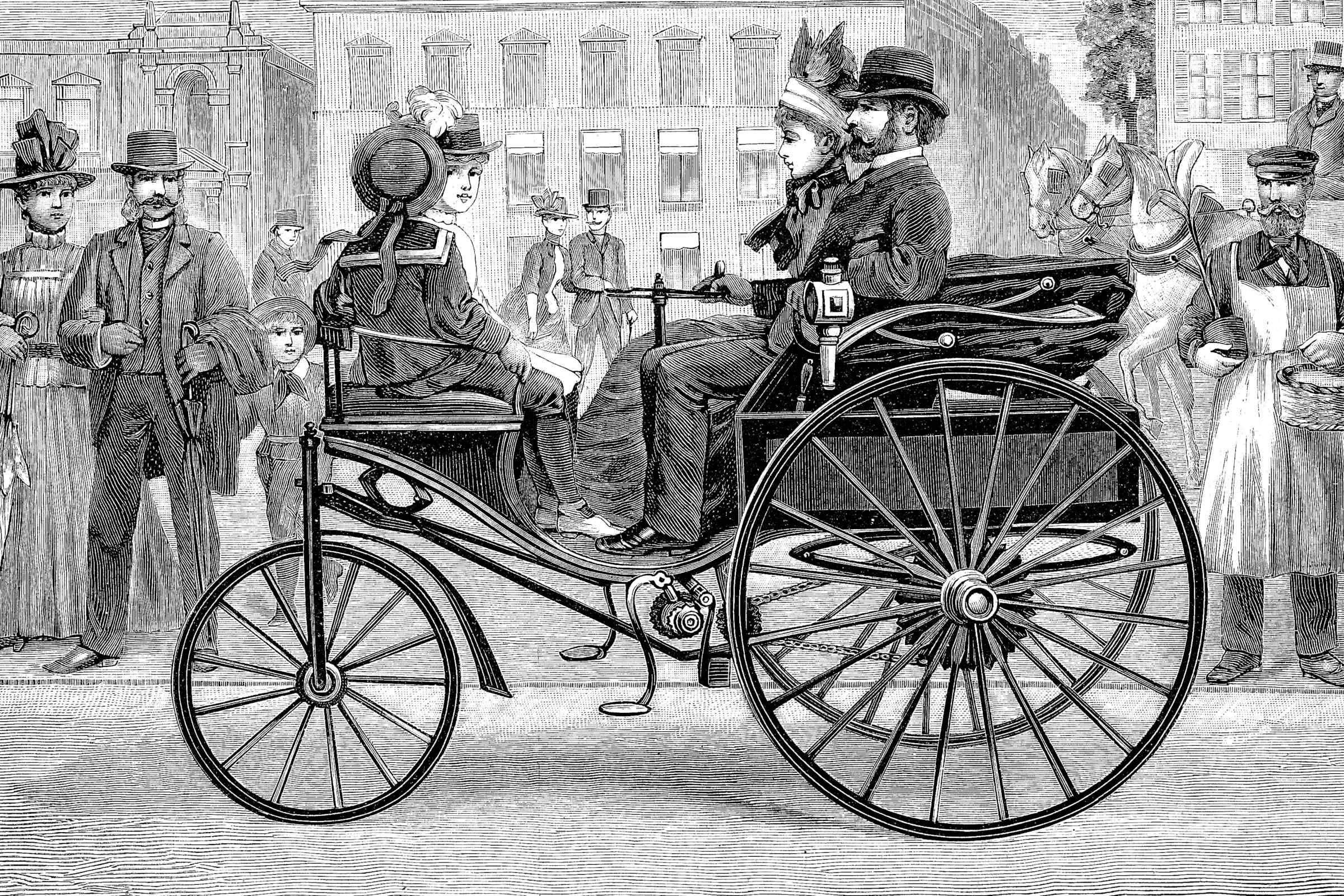 Illustration of the The Benz Patent-Motorwagen, the world's first car