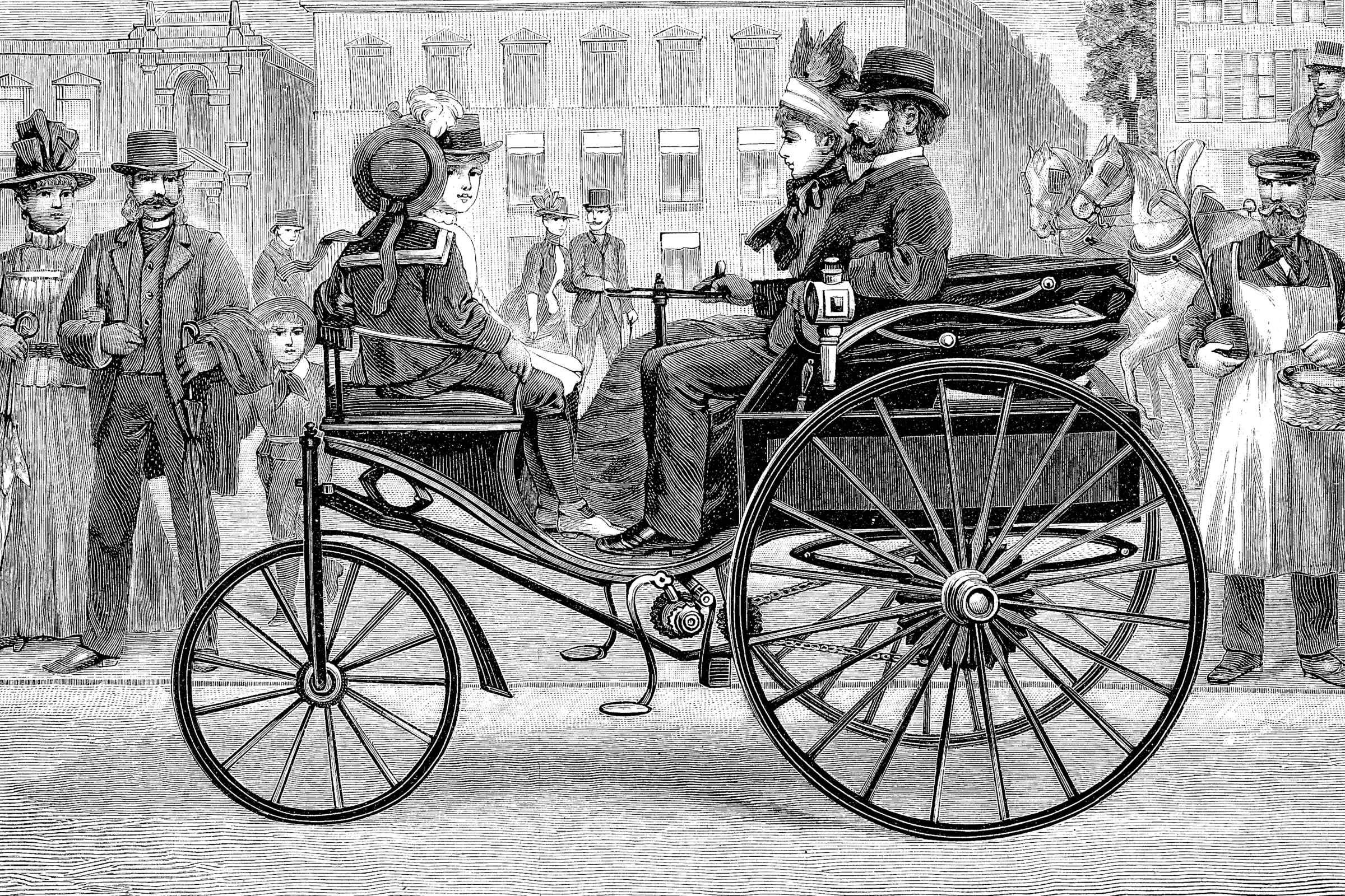 Illustration of the The Benz Patent-Motorwagen, the world's first car
