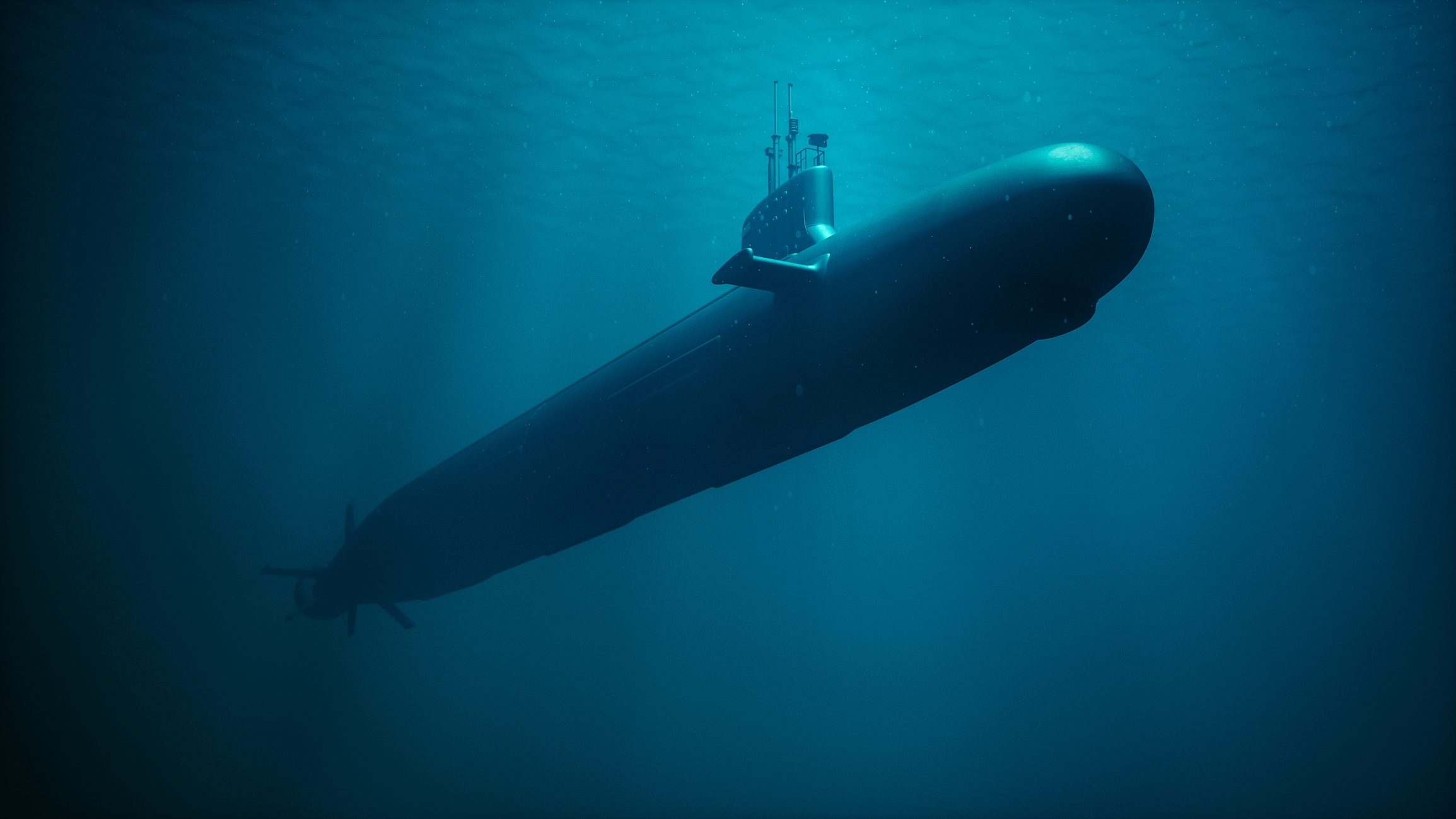 Nuclear submarine underwater