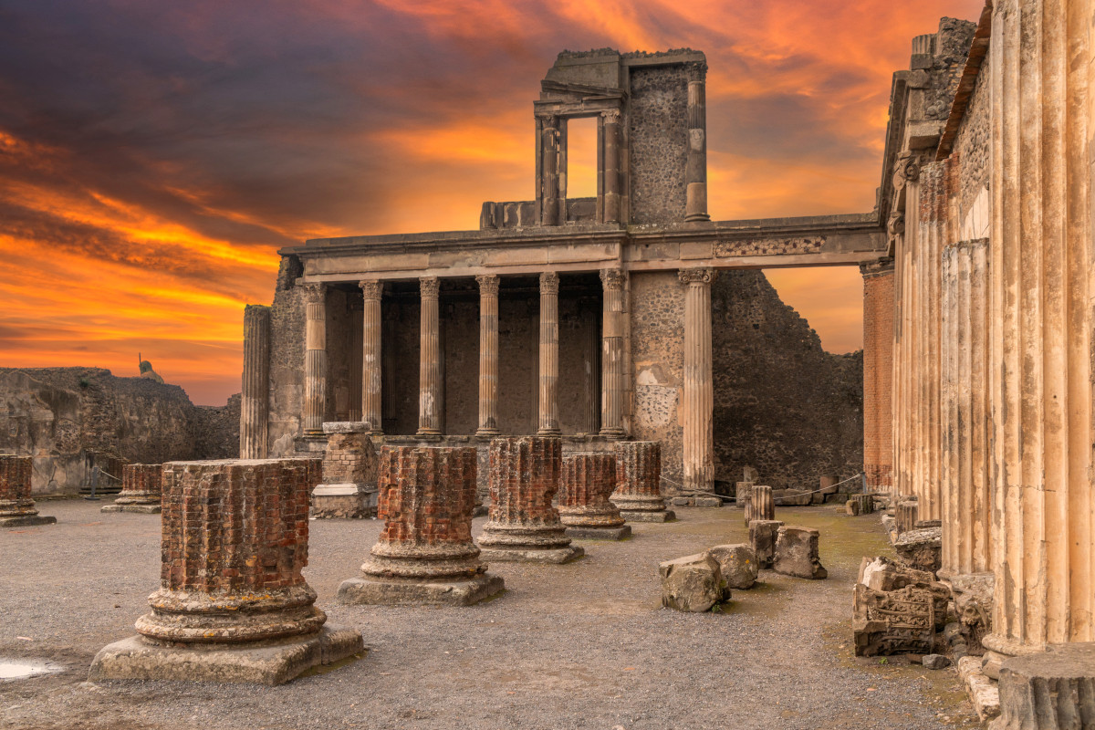 Remains of the Basilica in Pompeii