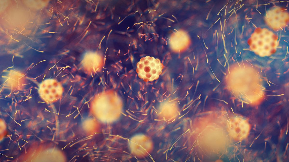 Illustration of subatomic particles