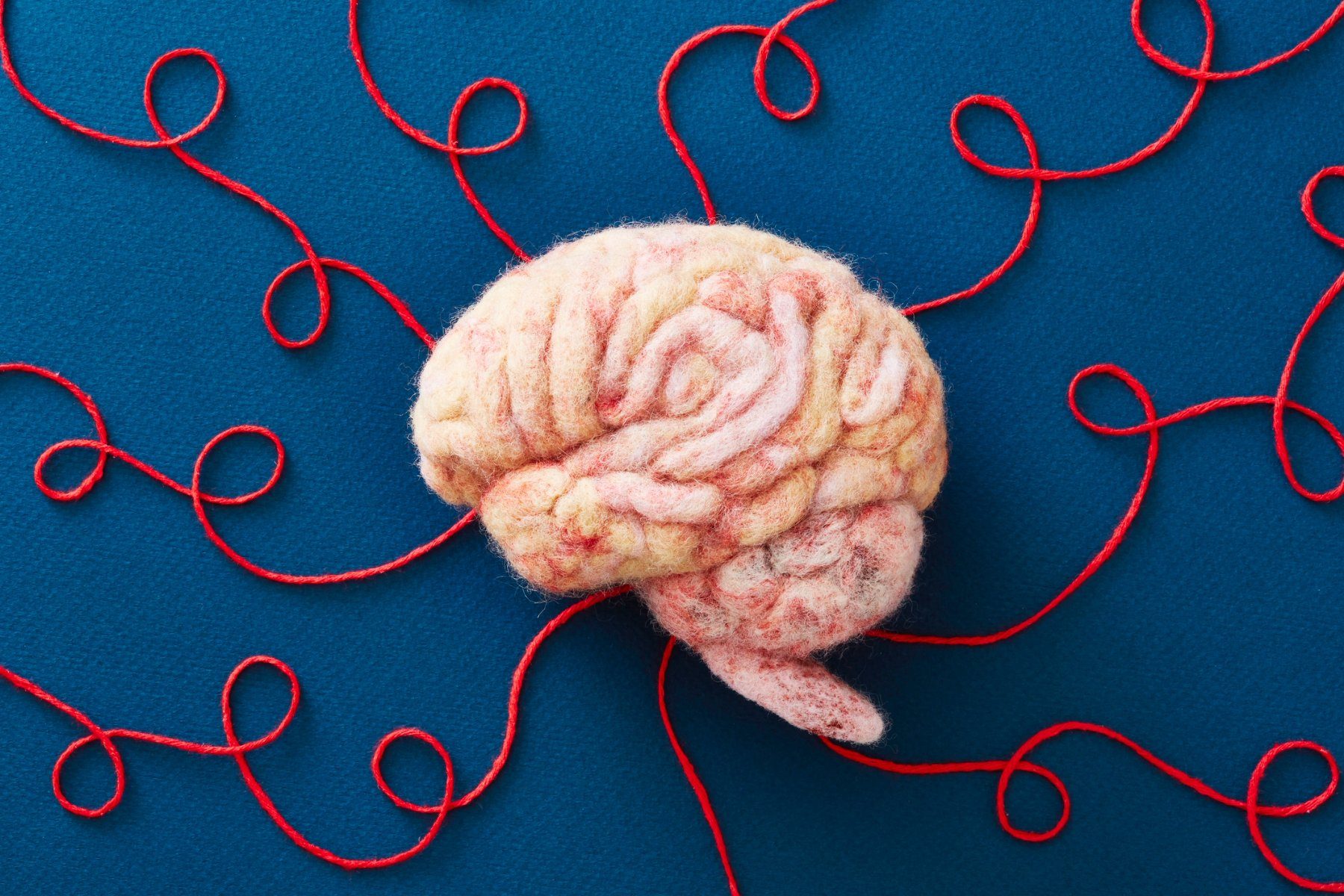 Brain with red string coming out of them