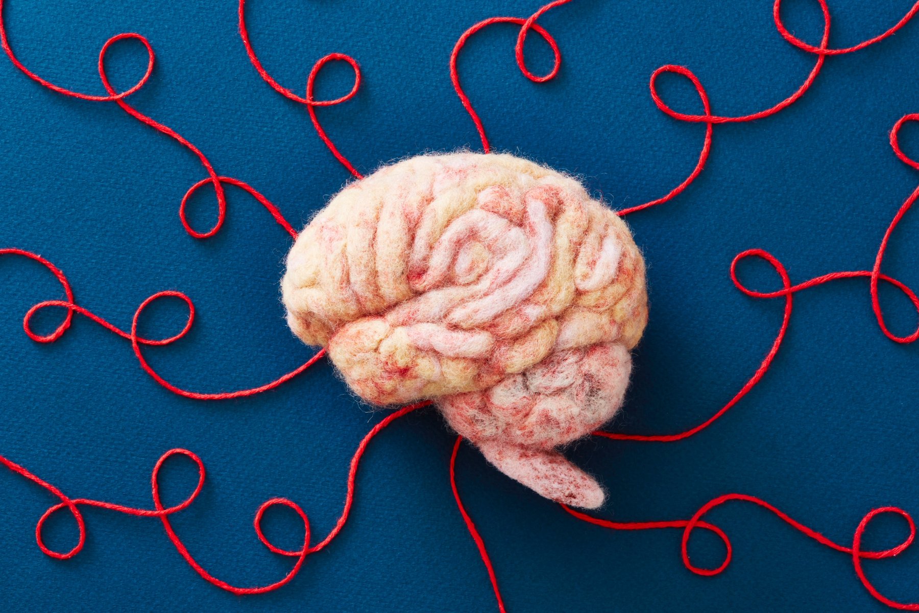 Brain with red string coming out of them