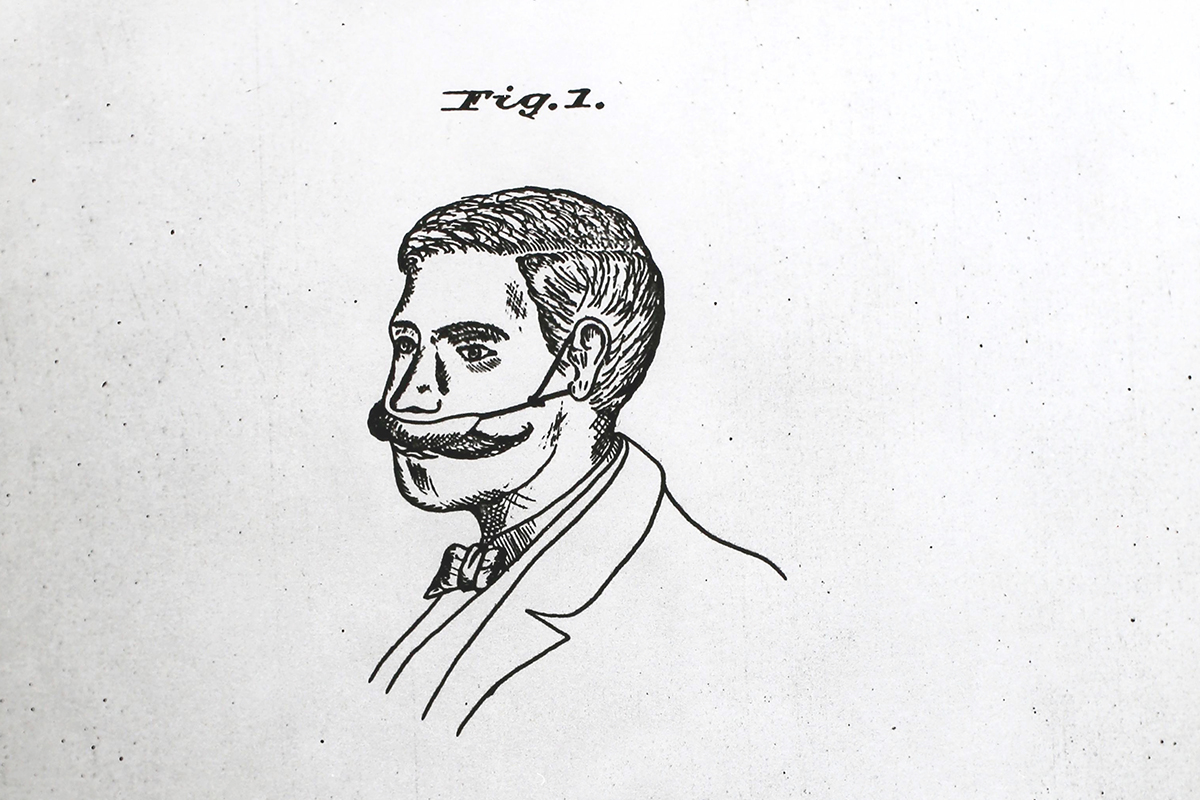 Drawing of man with moustache cover.