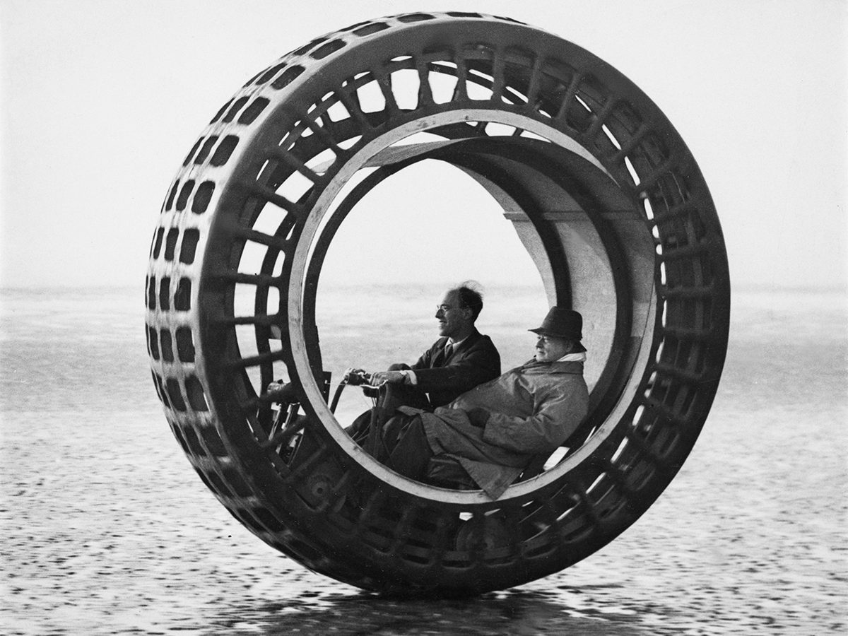A unique single-wheel motorbike prototype.