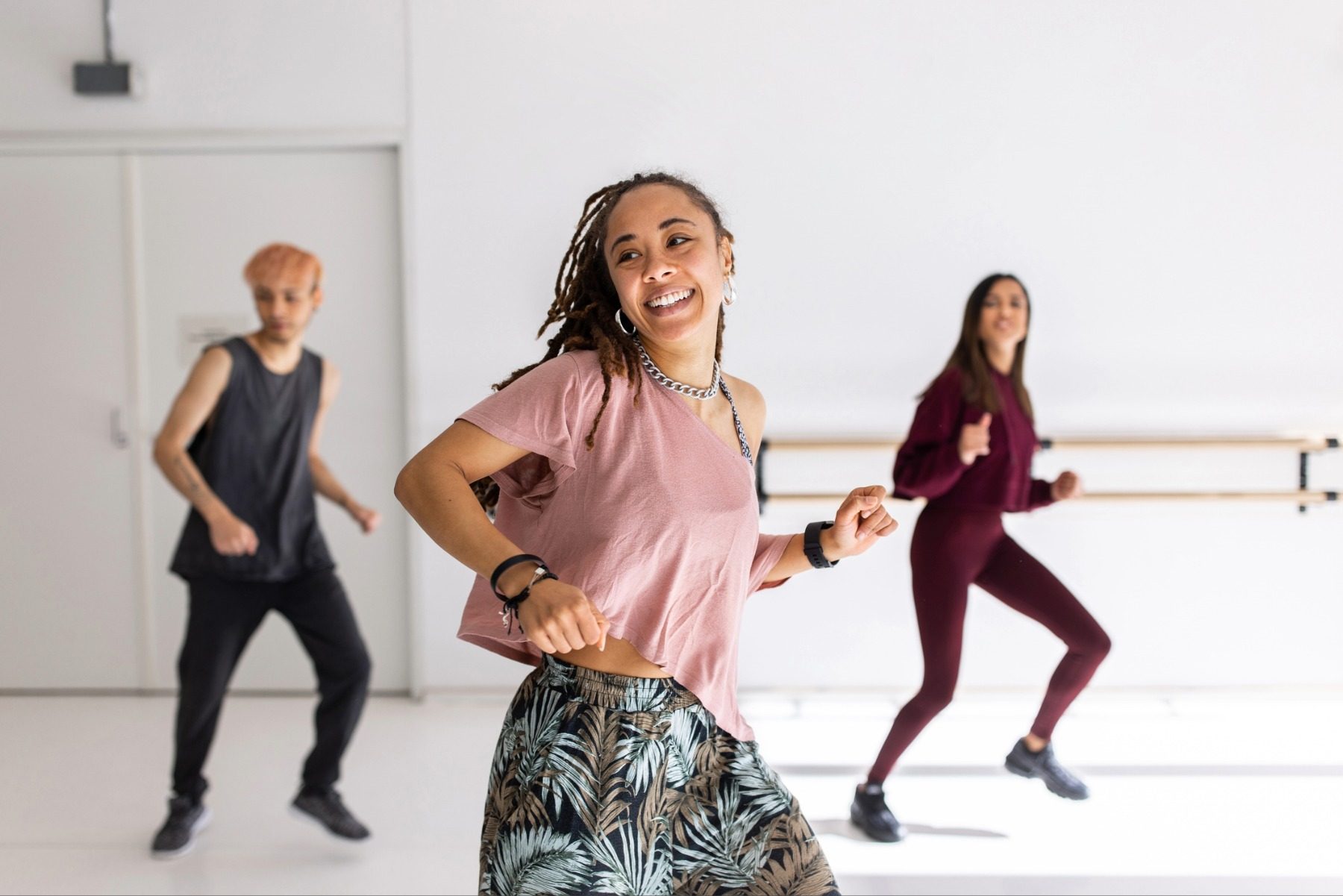 People enjoying a dance class