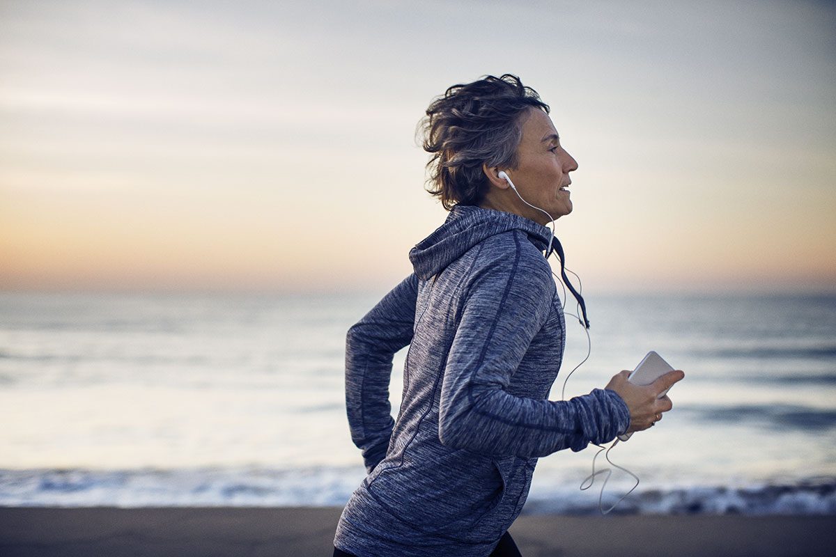 Older person running