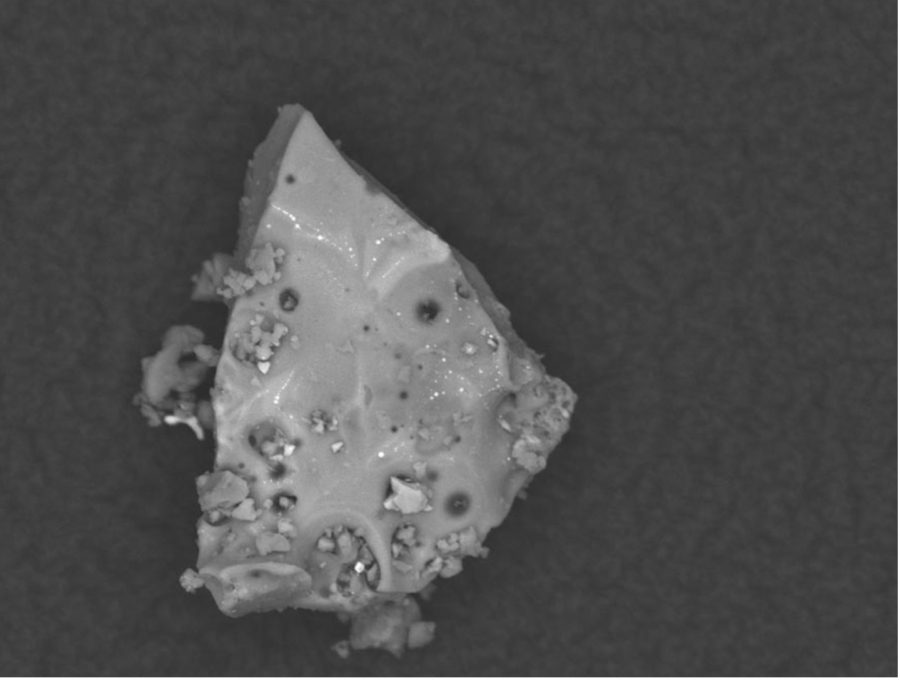 Close up of a sharp grain of moon dust