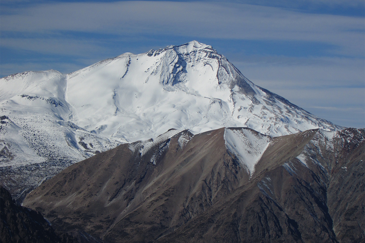 Snow-capped Mountain volcano.