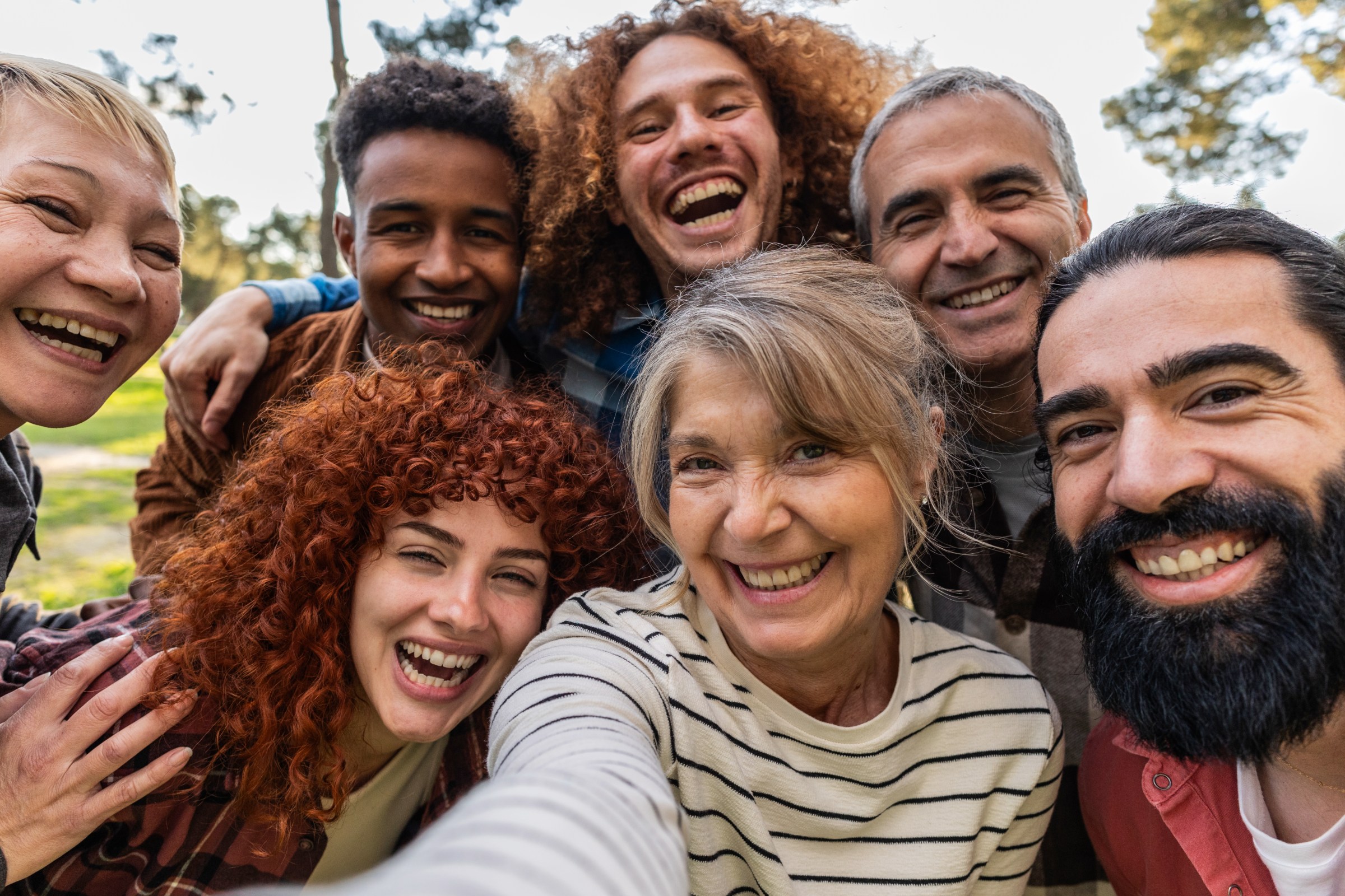 Group of people smiling at camera