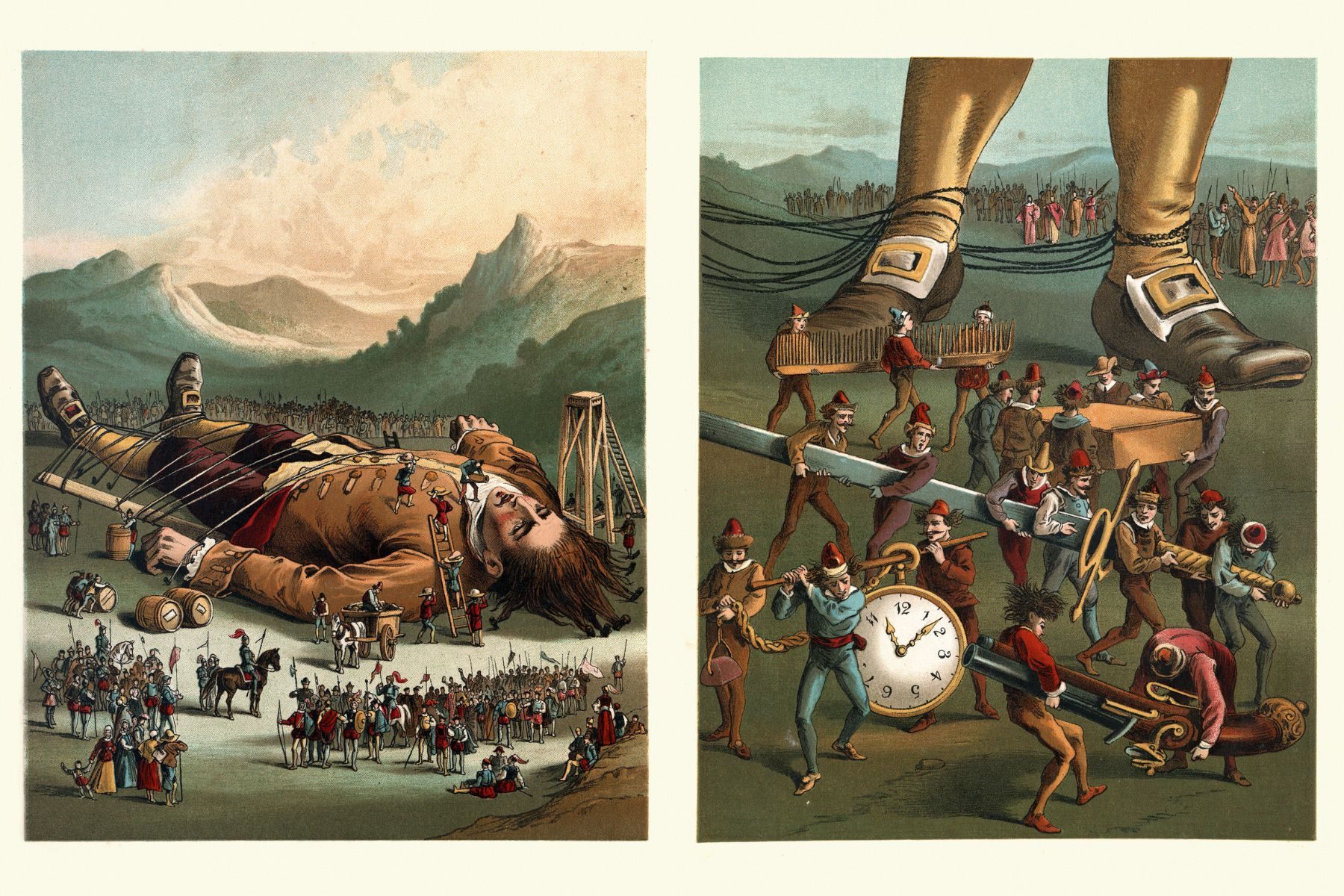 Vintage illustrations from Gulliver's Travels