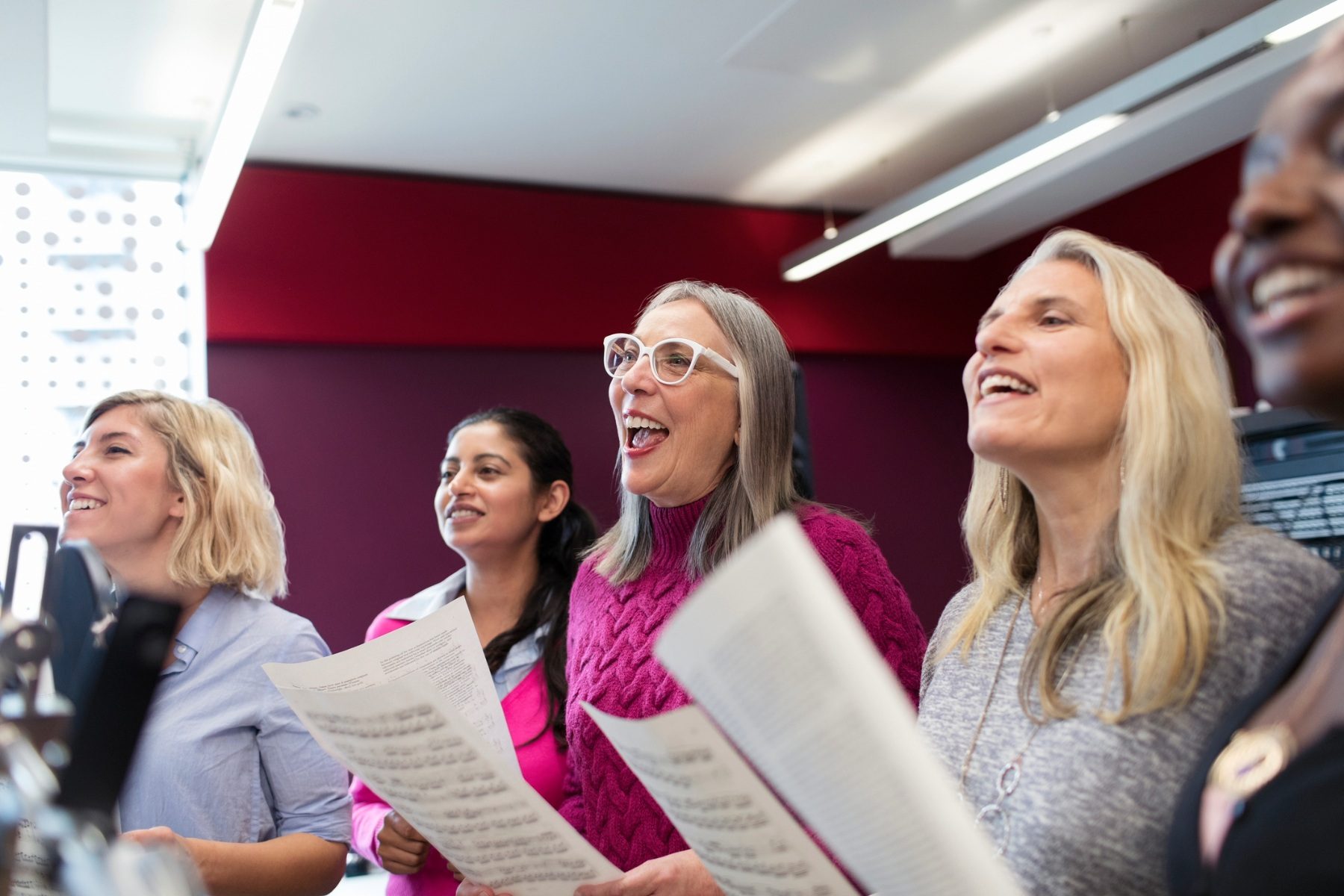 Women's choir singing together
