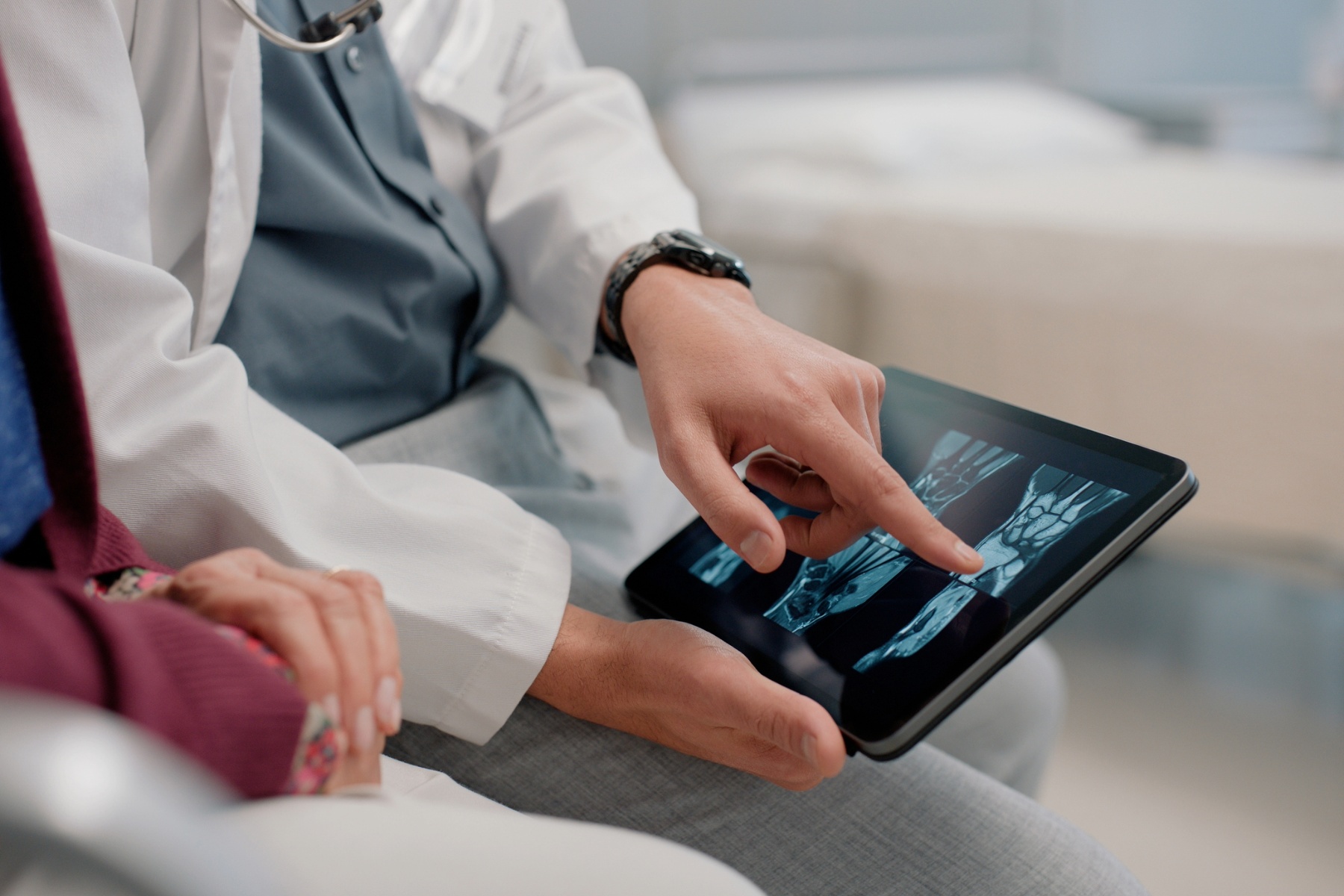 Doctor looking at an Xray